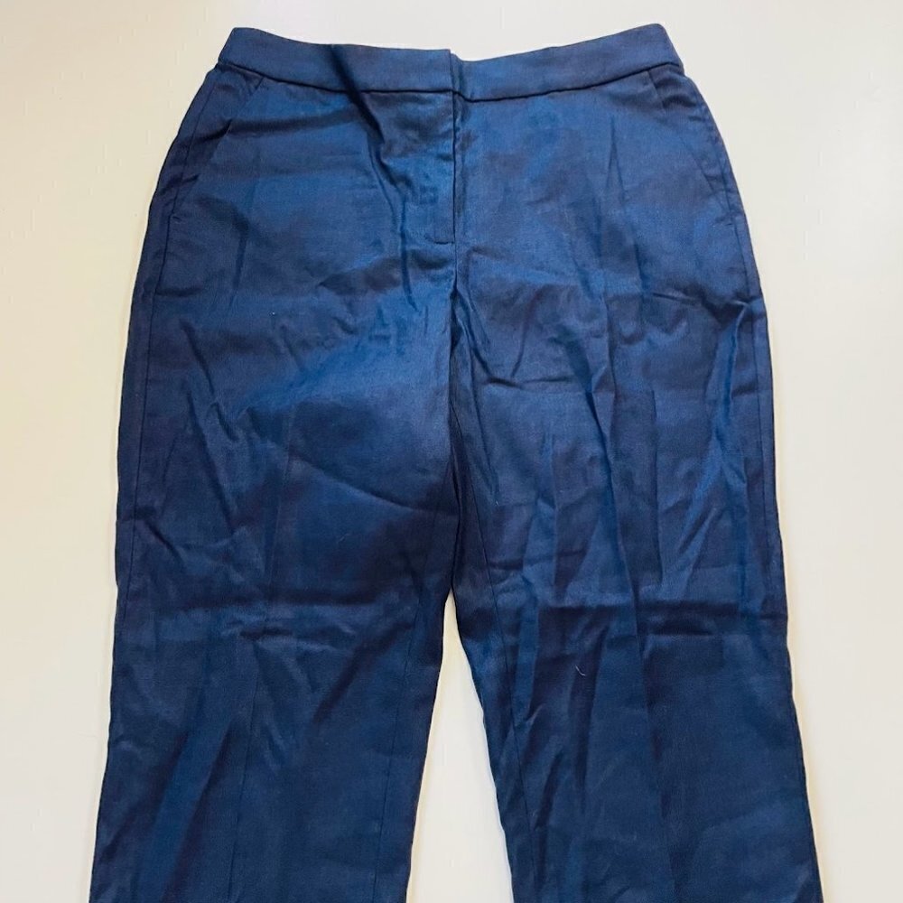 NWT J. Crew TALL LONG Easy Pant Trouser Linen Navy Blue Elastic Waist Preppy 12 - Picture 3 of 12
